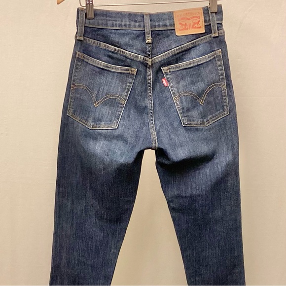Levi’s Wedgie 27 (US 4/5) Skinny Jeans High Rise Button Fly Frayed Hems Stretch - Picture 6 of 12